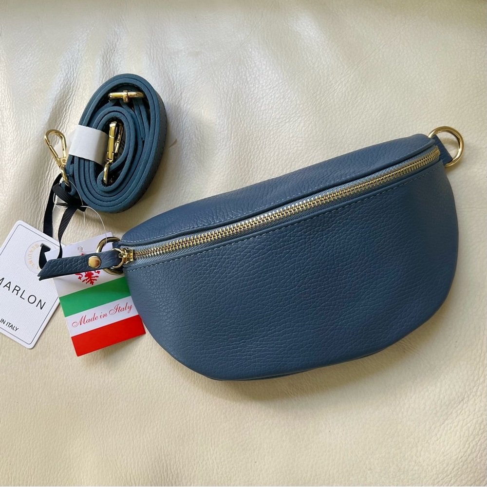 NWT MARLON FANNY PACK BAG ON THE BELT ITALIAN LEATHER